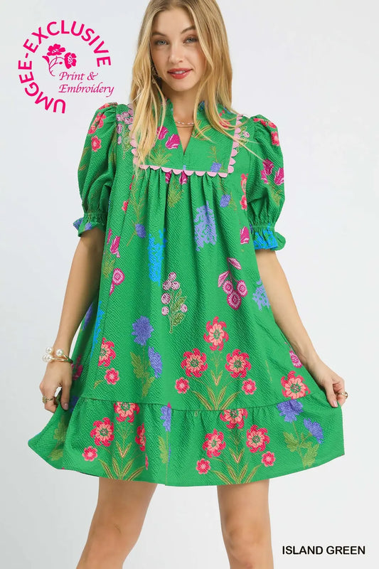 Green Floral Dress