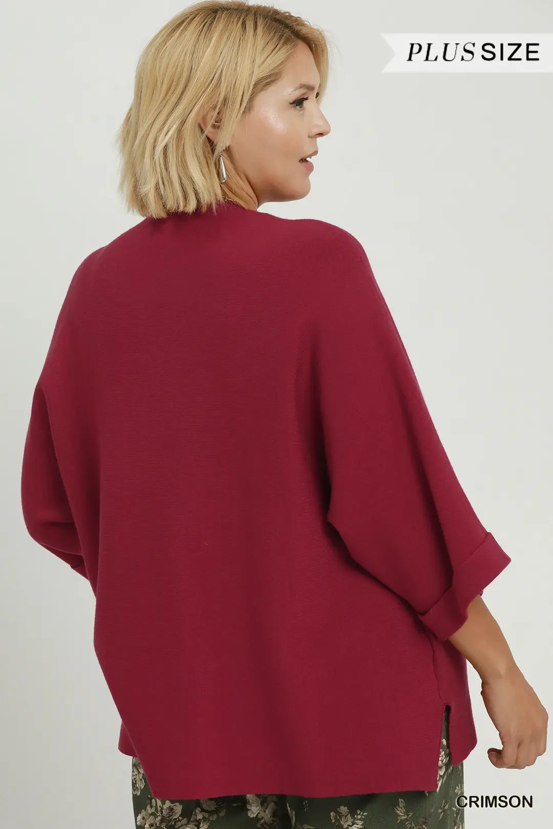 Mock Neck Dolman Sleeve Sweater Top