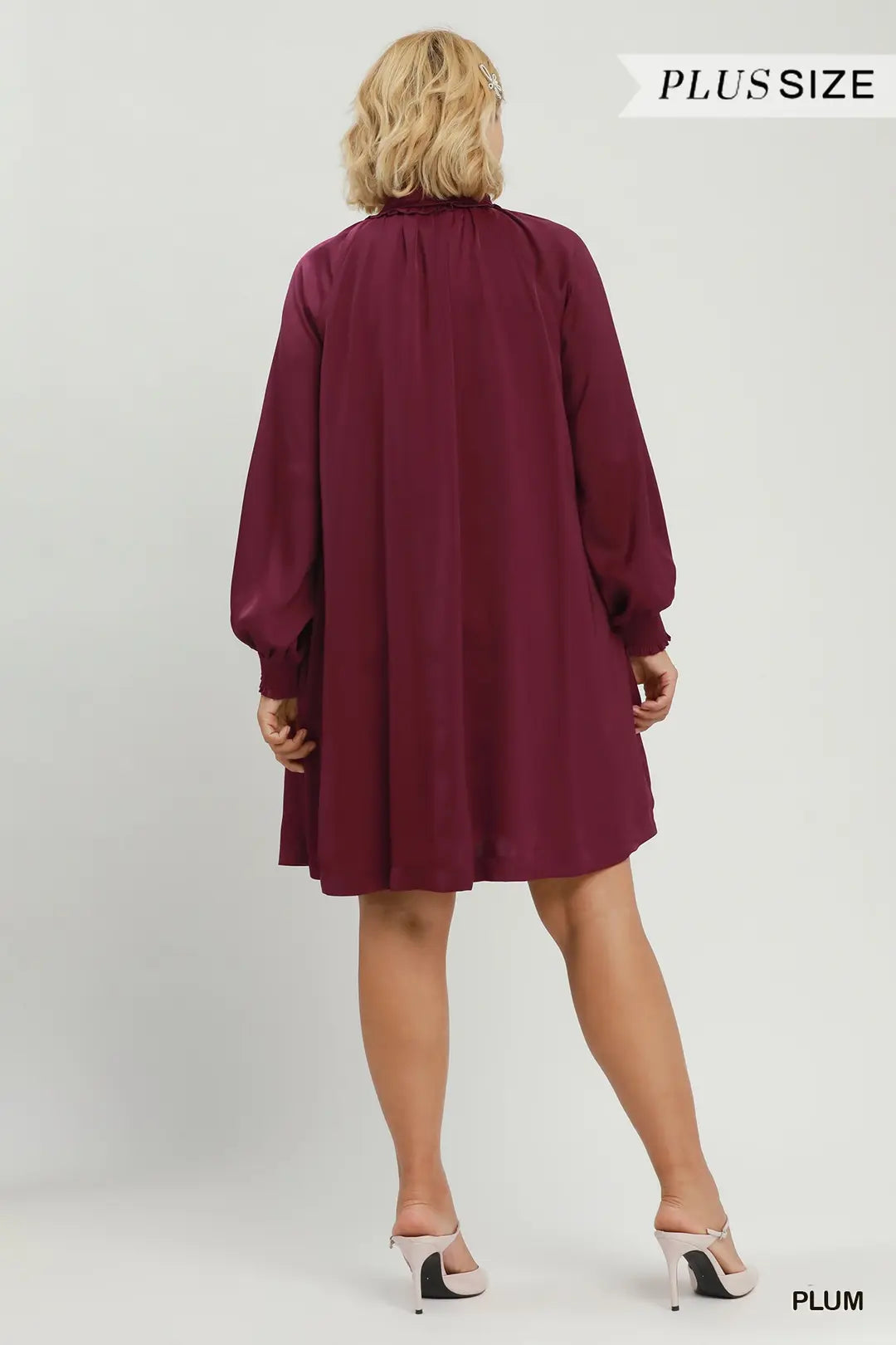 Satin Tie Neck Mini Dress