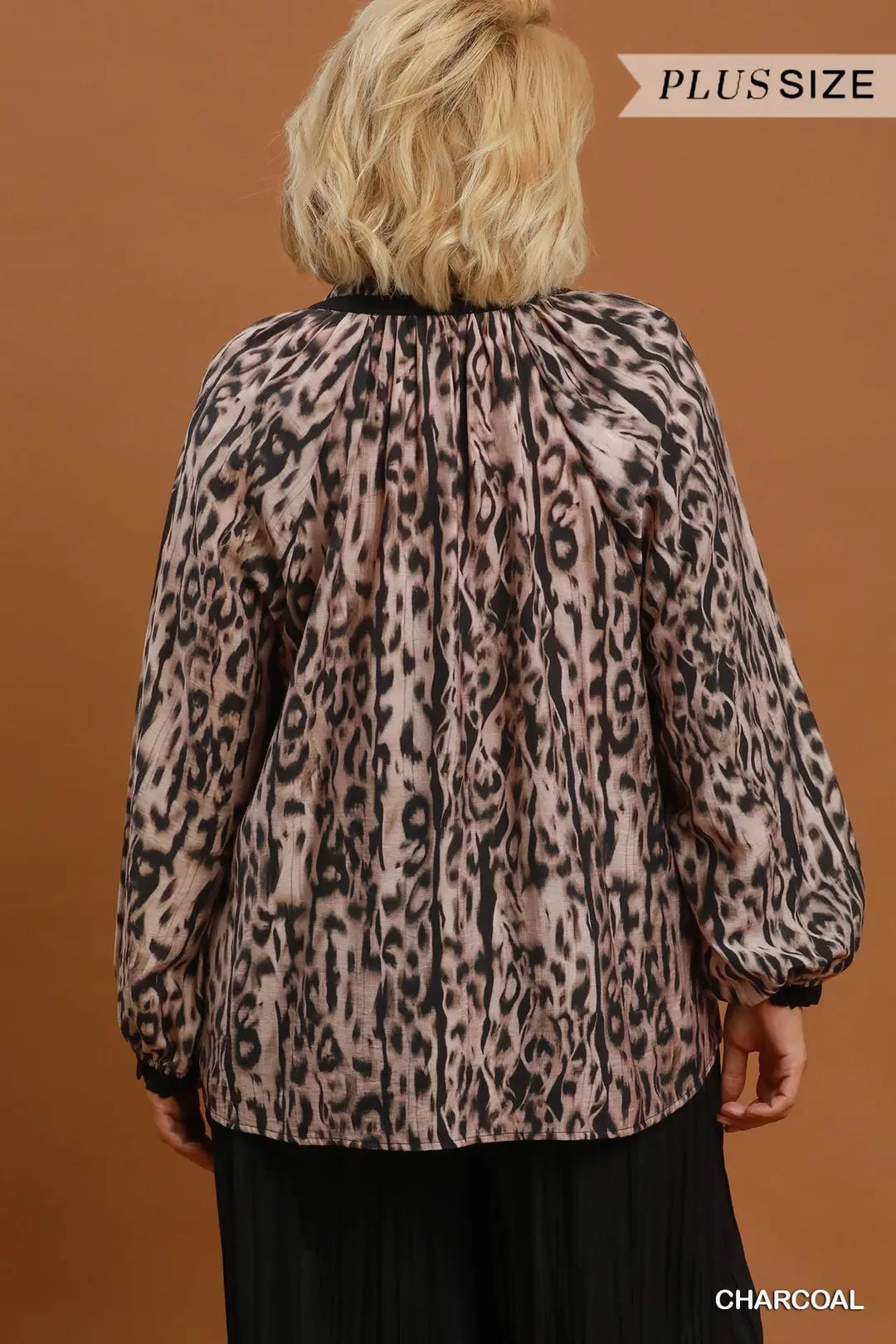 Animal Print Button Front Blouse