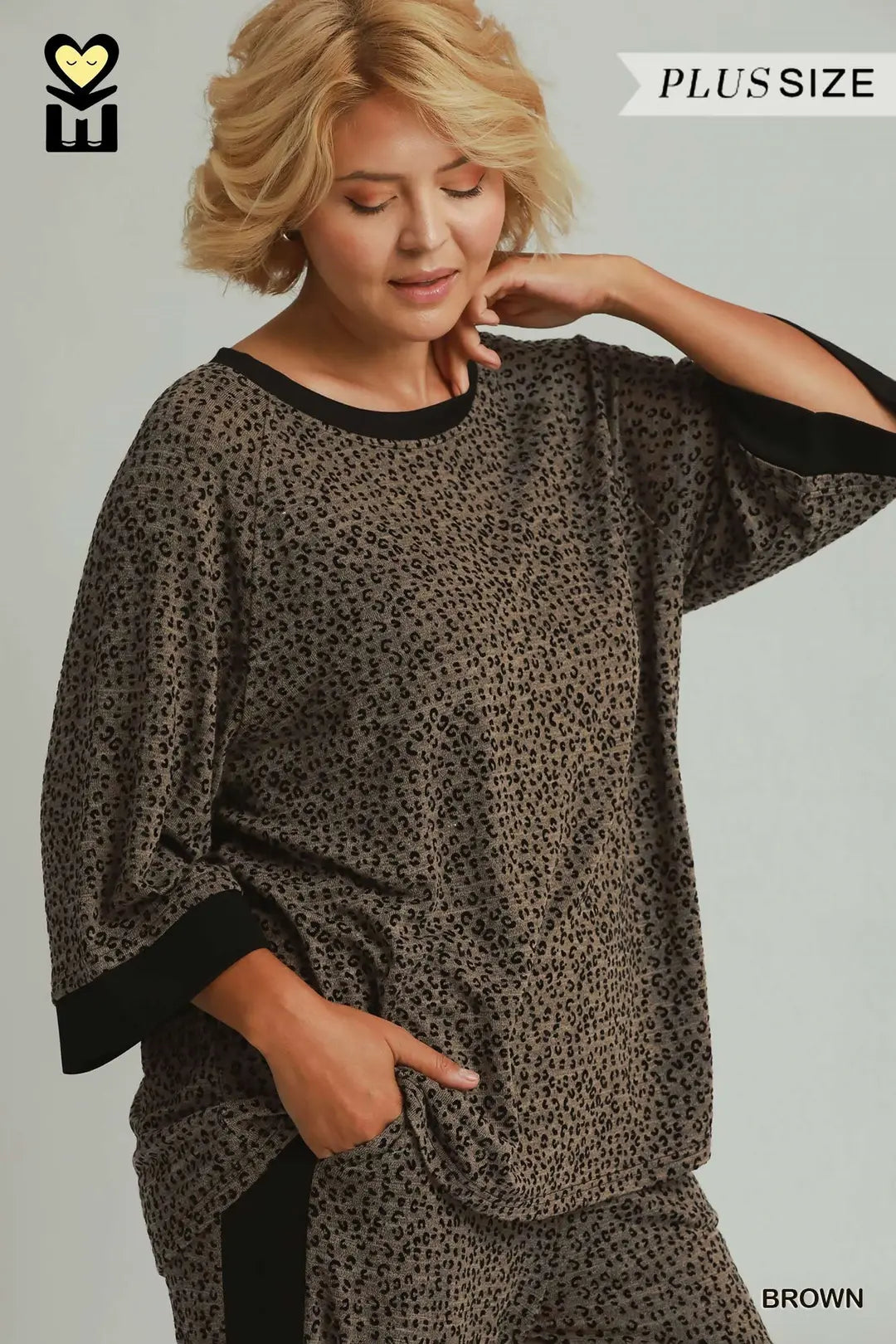Leopard Velvet Blend 3/4 Raglan Sleeve Set