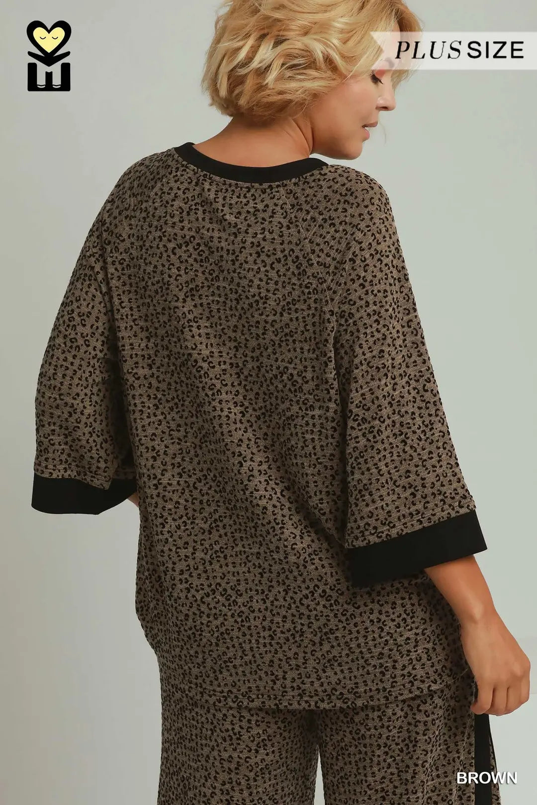 Leopard Velvet Blend 3/4 Raglan Sleeve Set