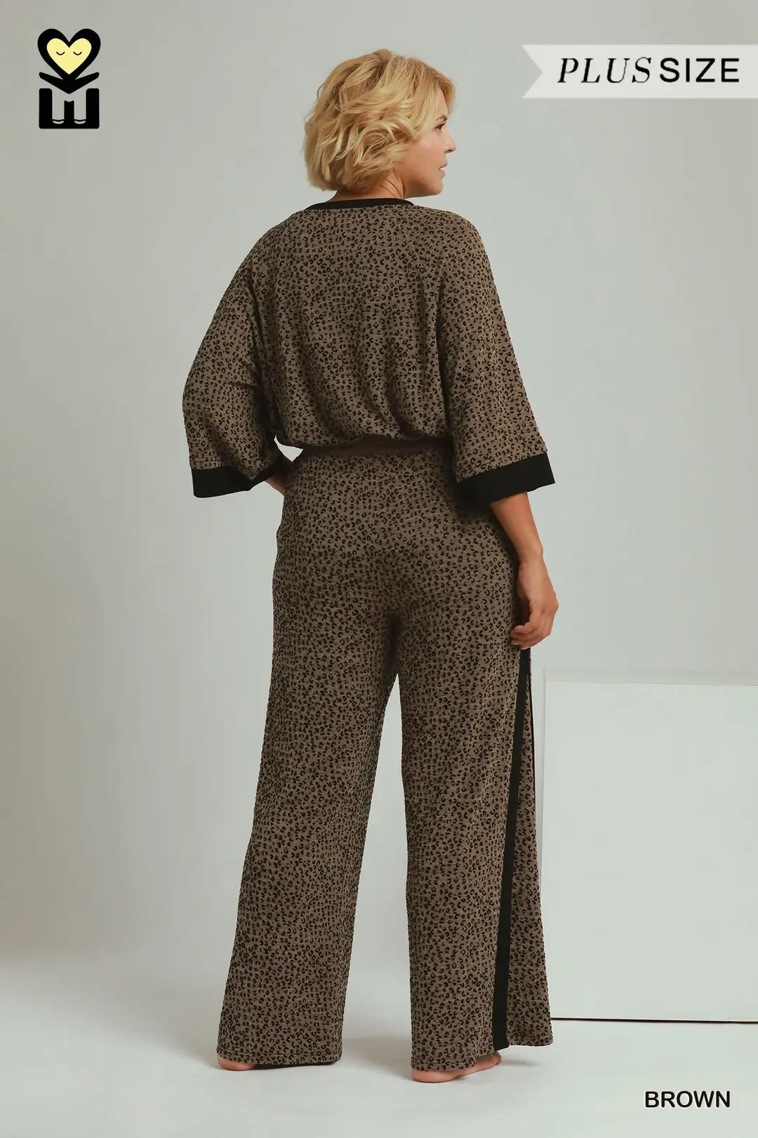 Leopard Velvet Blend 3/4 Raglan Sleeve Set