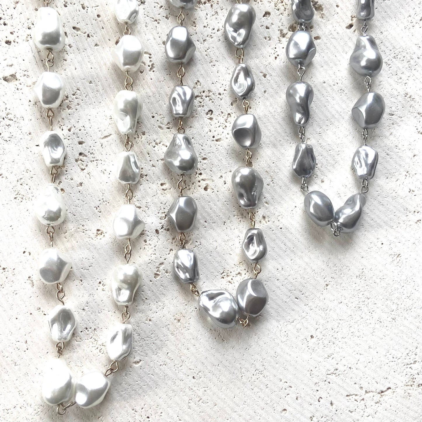 Baroque choker pearl necklace layering statement 