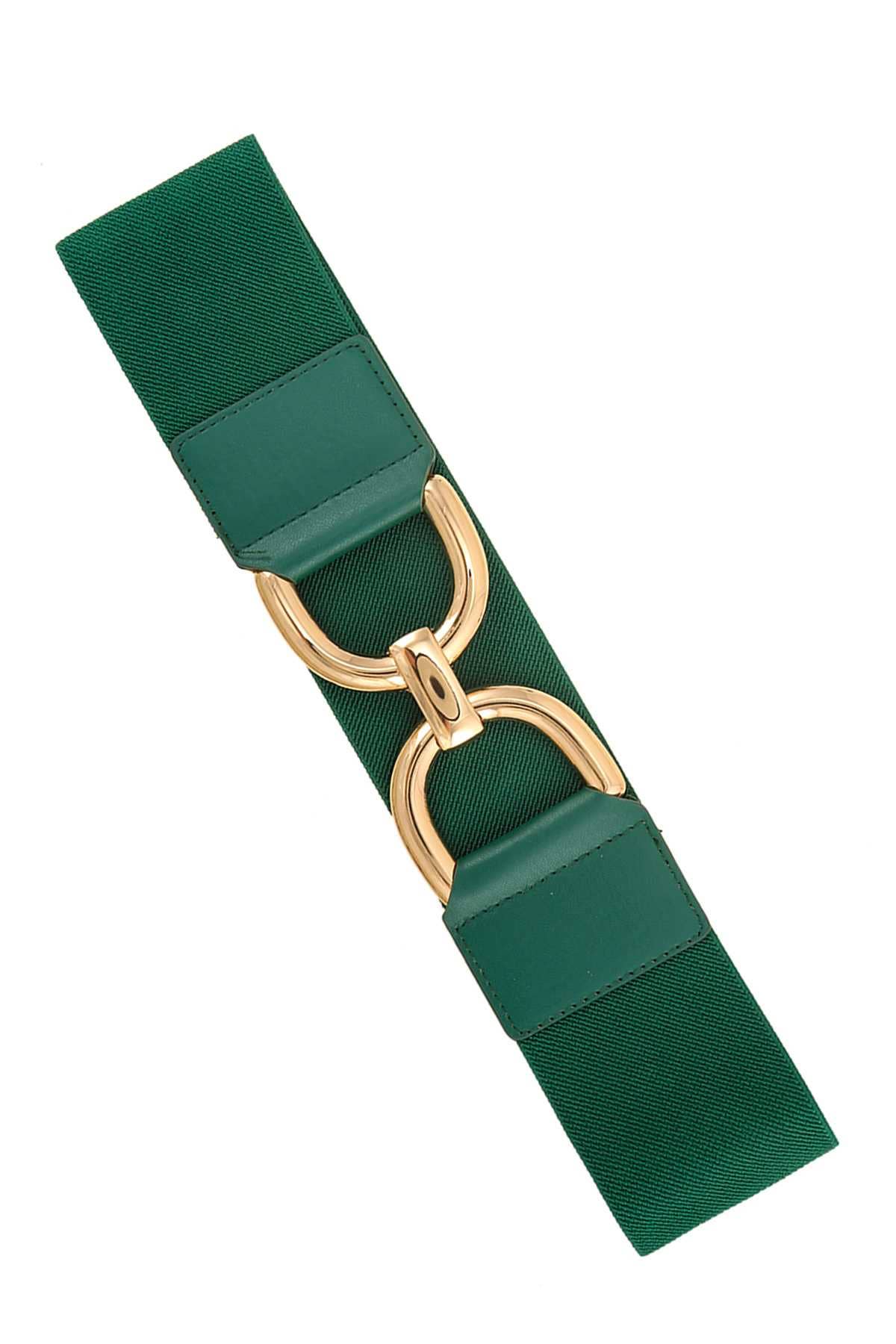 Double Half Circle Metal Buckle Elastic Belt 39