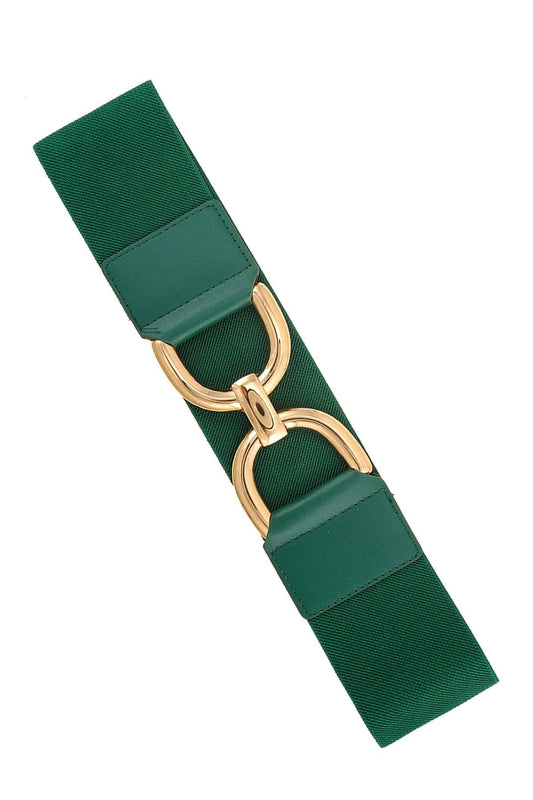 Double Half Circle Metal Buckle Elastic Belt 39