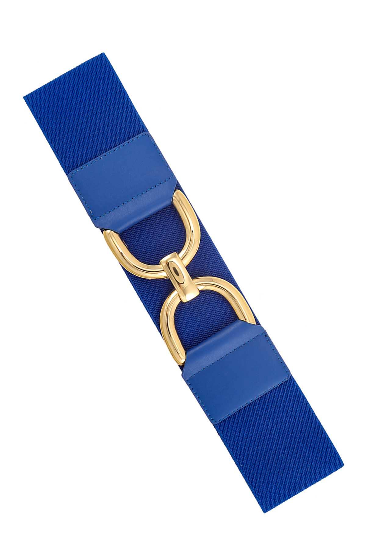 Double Half Circle Metal Buckle Elastic Belt 39