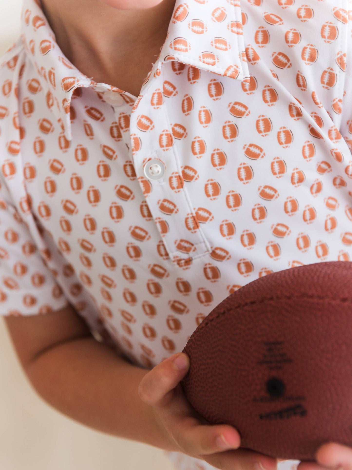 Boys Football Frenzy Knit Short Sleeve Performance Polo