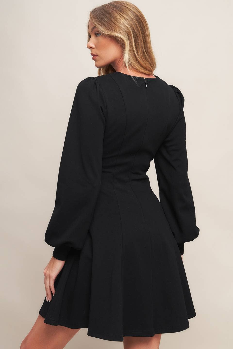 A solid heavy knit mini dress - ID23024