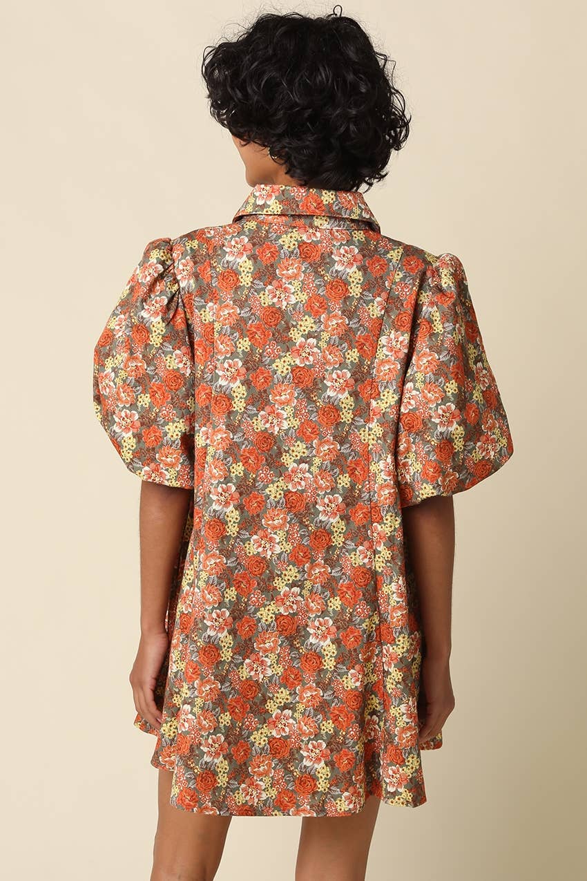 Lara Floral Puff Sleeve Mini Dress