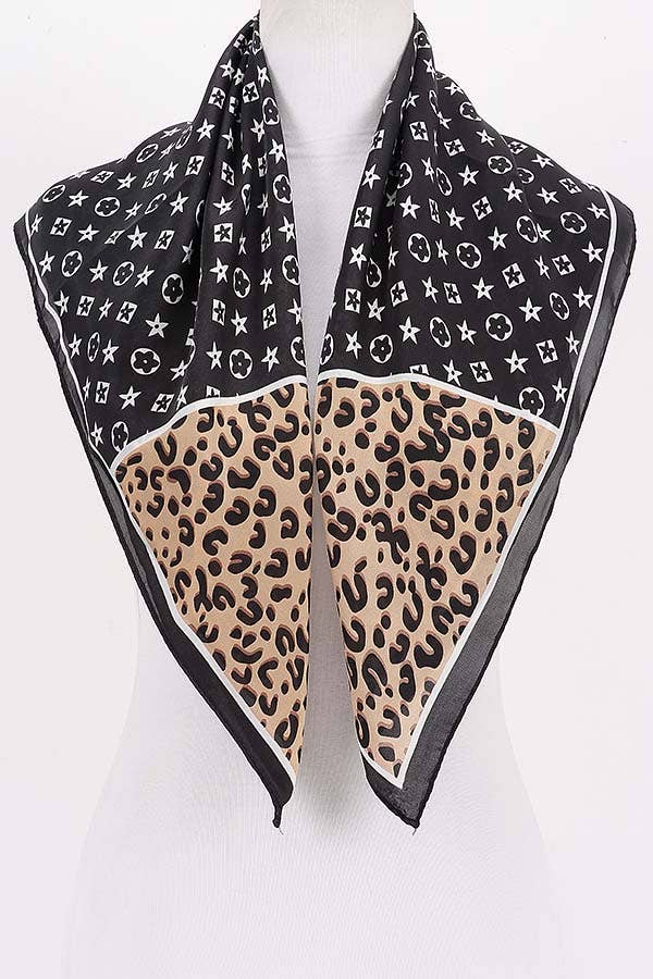 Start Leopard Multi Print Bandana Scarf