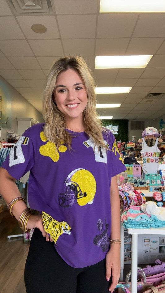Preorder Purple Game Day Sequin T-Shirt