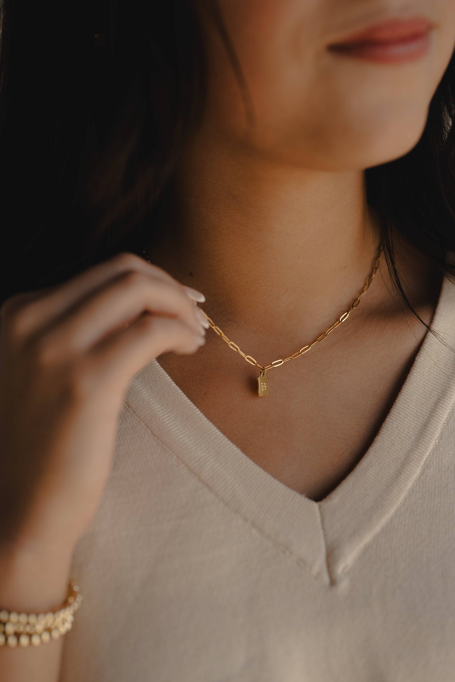 Not Yet Mini Tag Necklace | Christian Jewelry