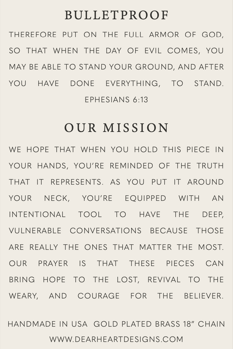Bulletproof | Christian Necklace | Ephesians 6:13 | Gift