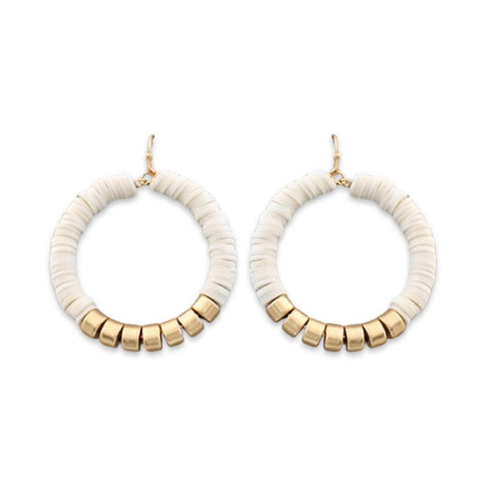 Pierce+Hide White + Gold Closed Circle Hoop
