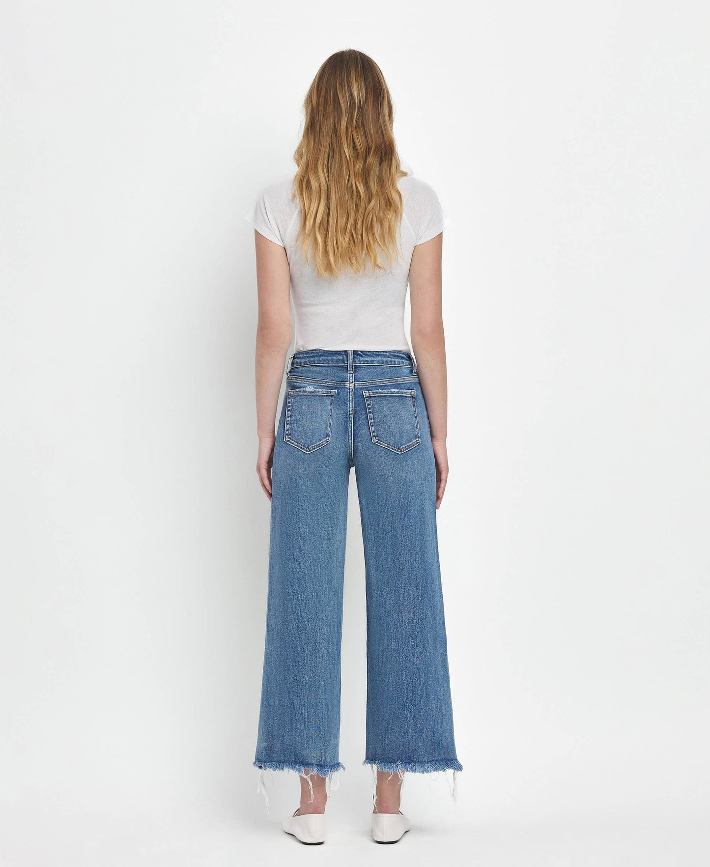 HIGH RISE CROP WIDE LEG JEANS F5204