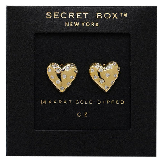 GOLD DIPPED HEART SHAPE EARRINGS