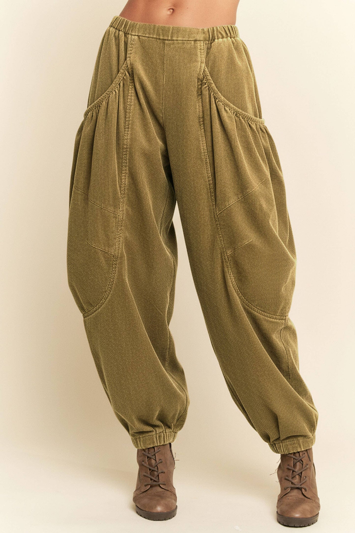 RELAXED CORDUROY BARREL POCKET PANTS
