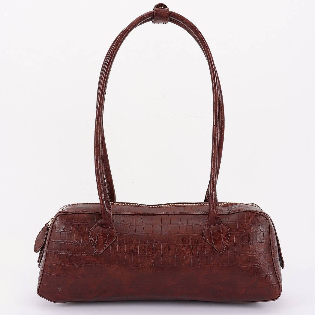 Croc Embossed Barrel Bag