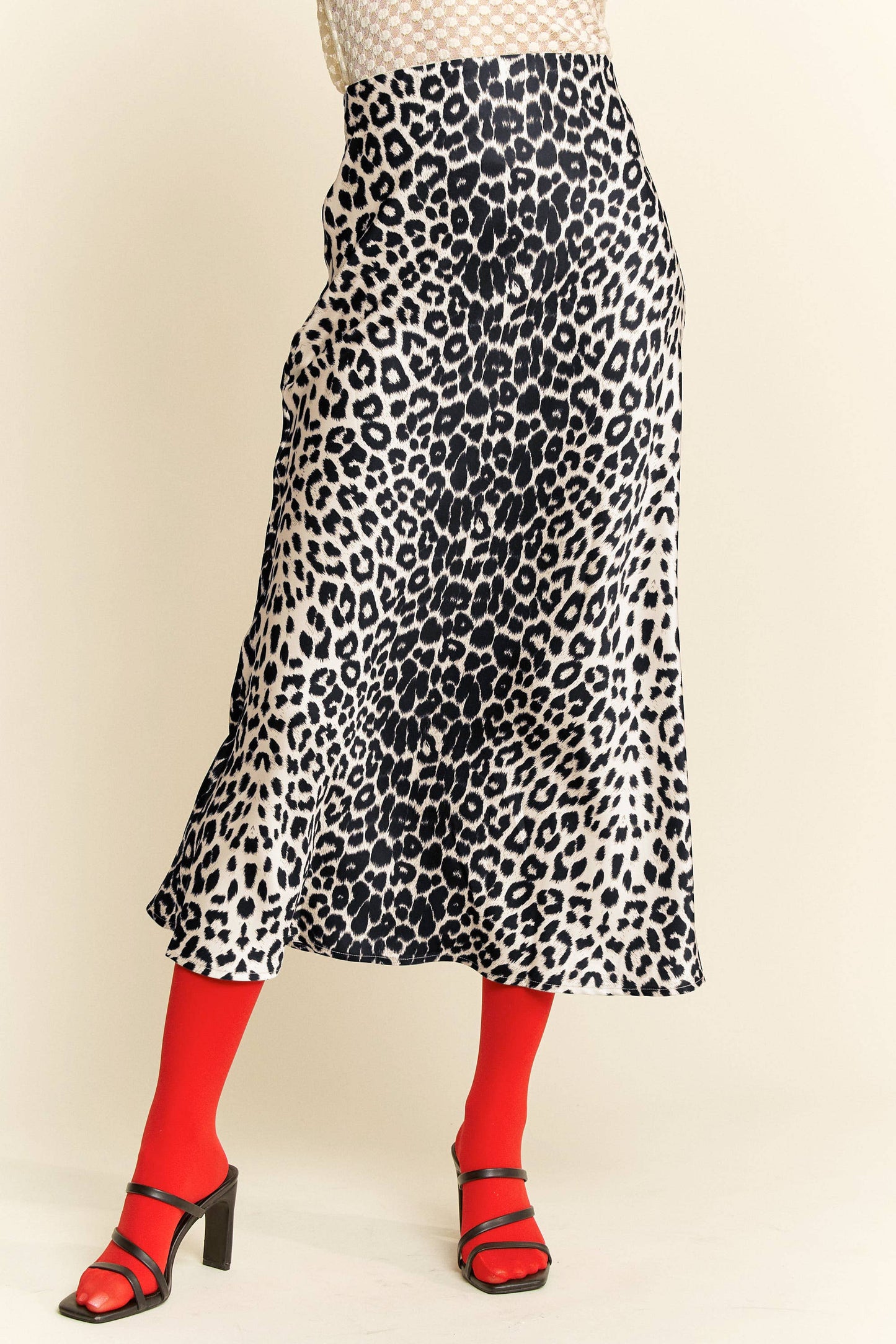 LEOPARD ANIMAL PRINT LONG LENGTH WAIST TIE  SKIRT