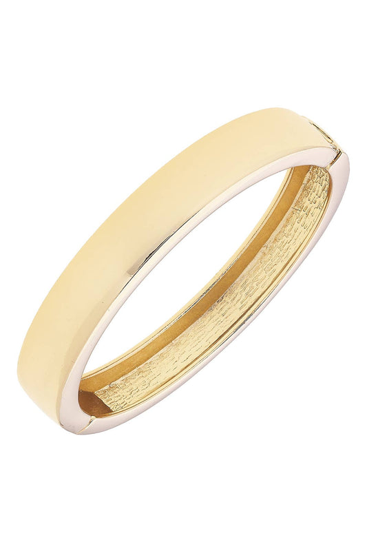 Clara Hinge Bangle in Shiny Gold