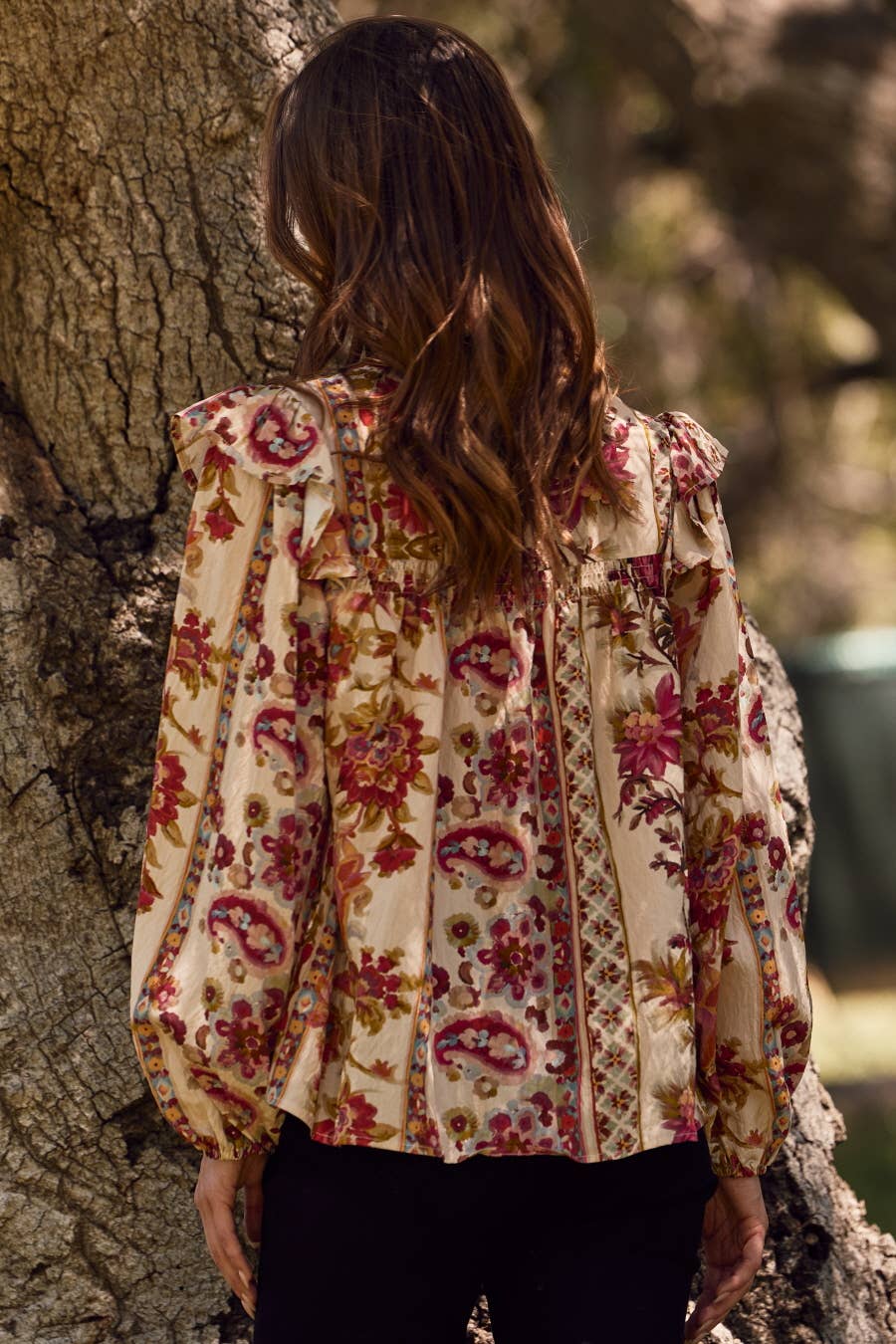 Floral Printed Peasant Blouse