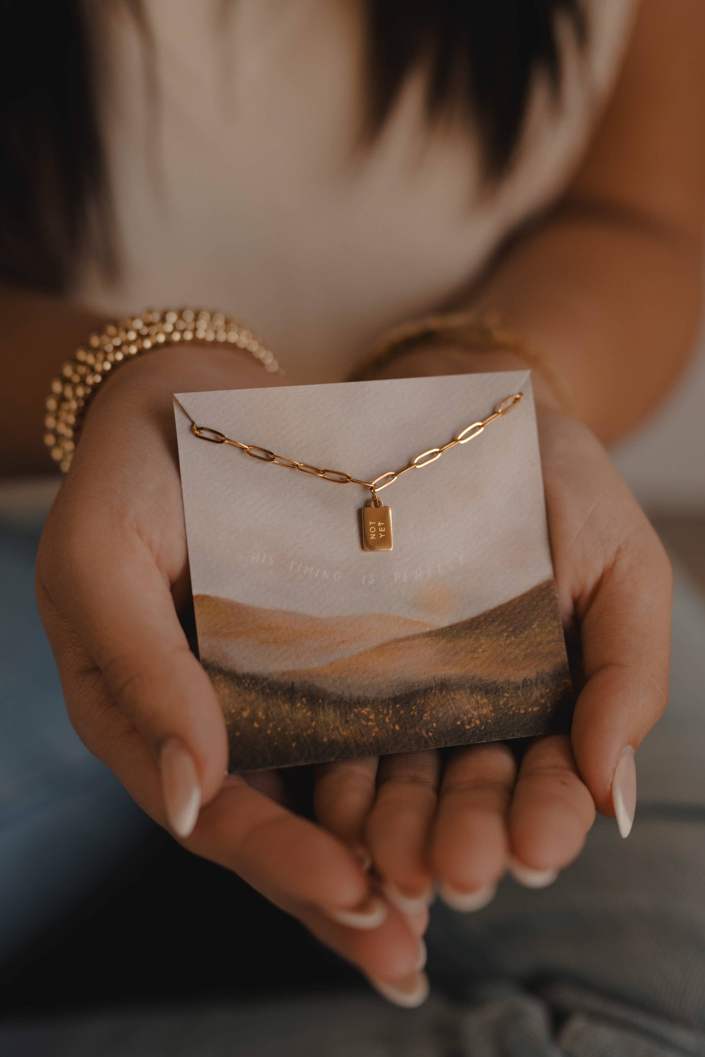 Not Yet Mini Tag Necklace | Christian Jewelry