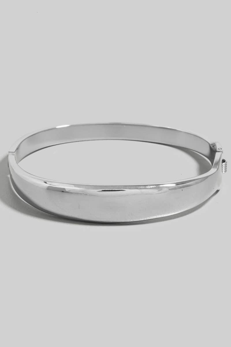 Stainless Steel Modern Hinge Bangle Bracelet