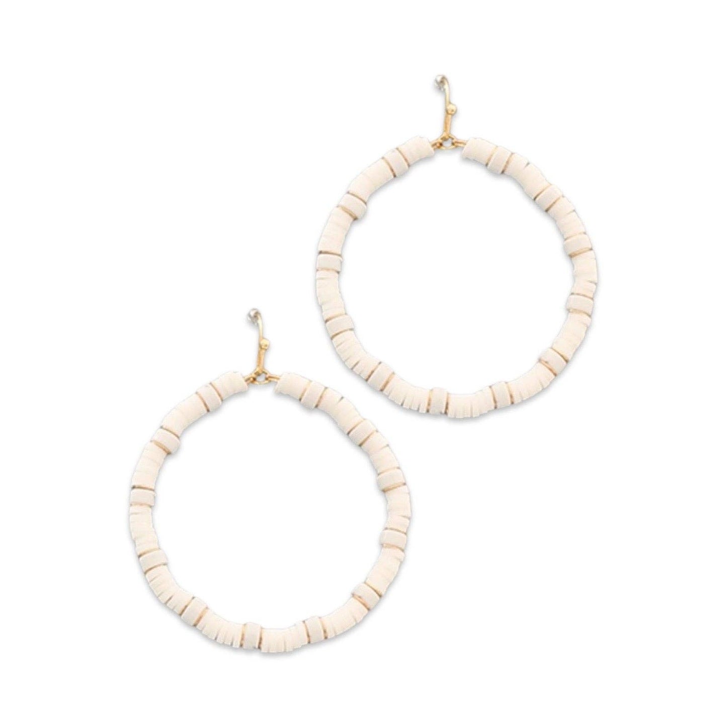 Pierce+Hide White Rubber Beaded Hoop Earring