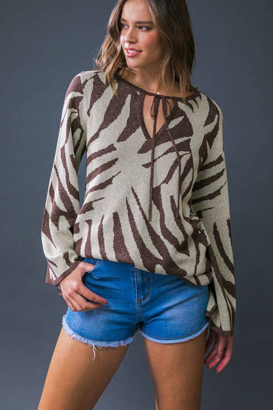 A metallic yarn sweater knit top - ISW5198