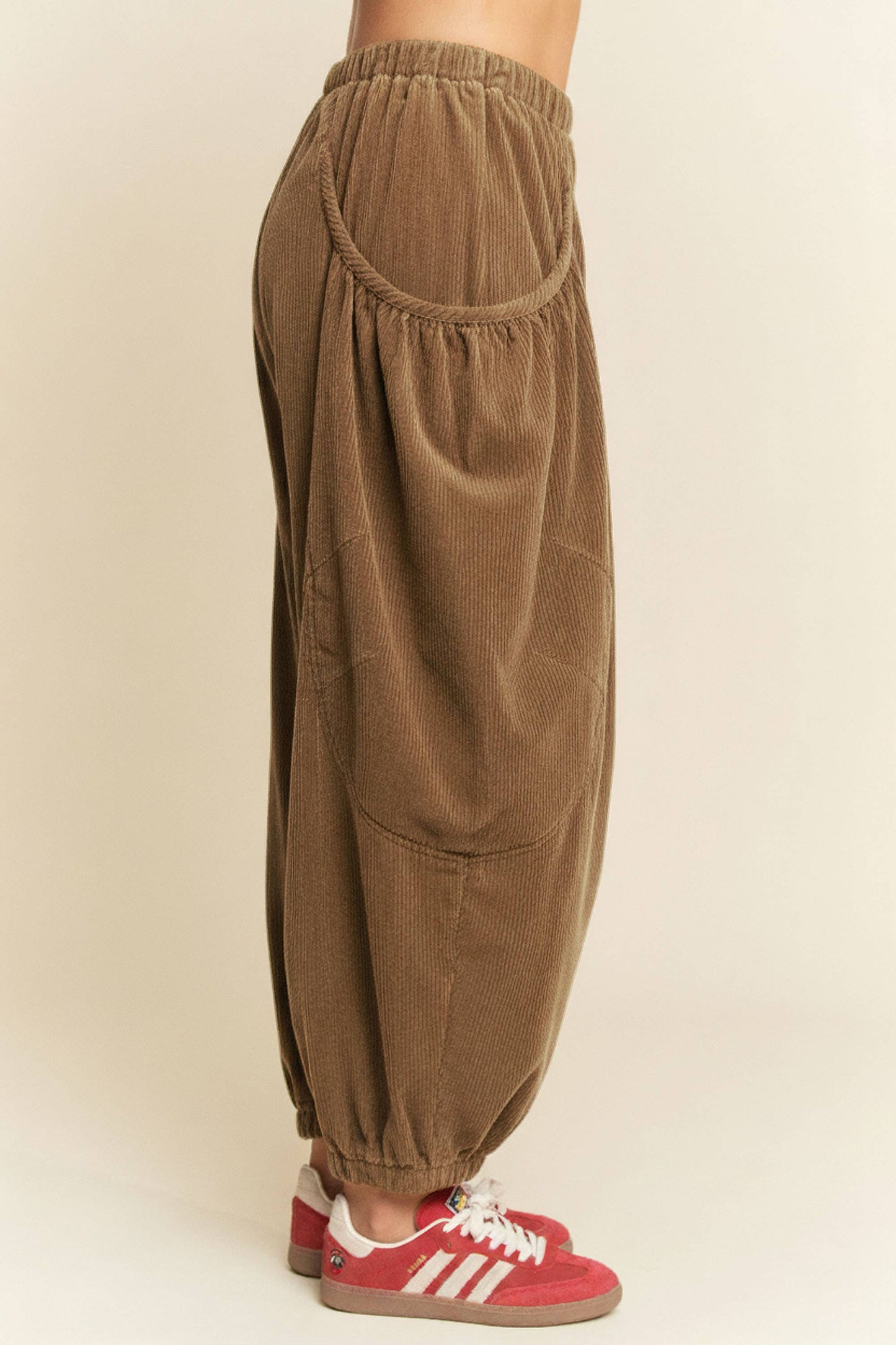 RELAXED CORDUROY BARREL POCKET PANTS