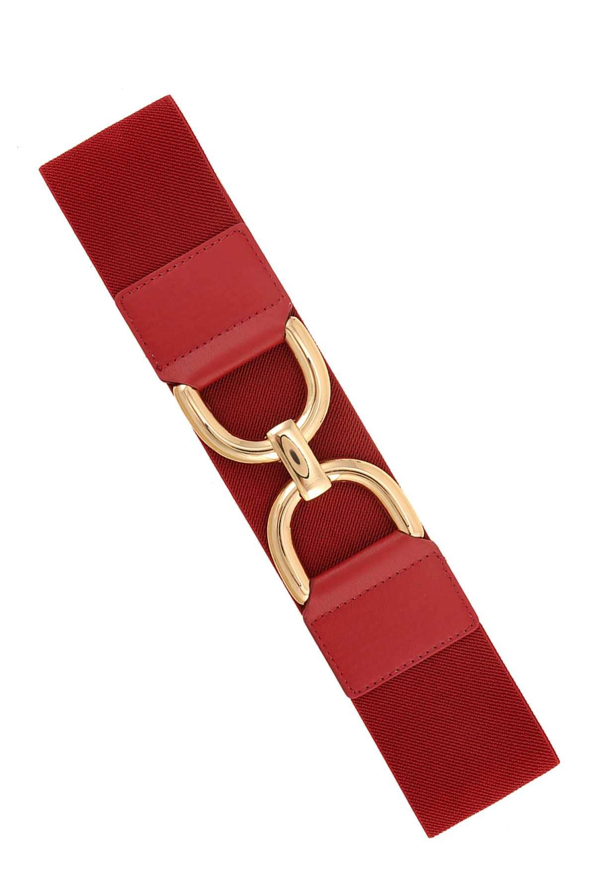 Double Half Circle Metal Buckle Elastic Belt 39