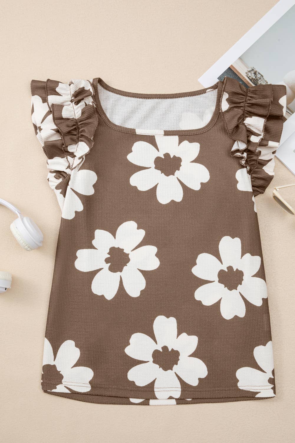 Floral Ruffled Short Sleeve Top