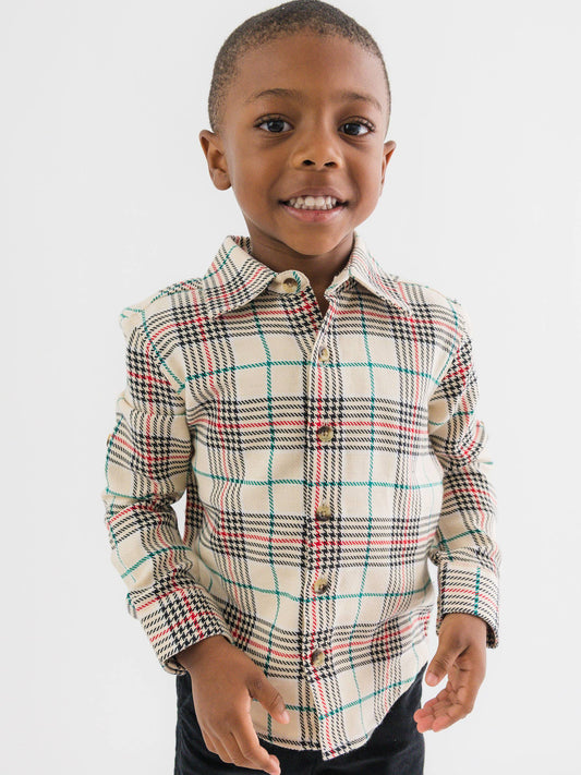 Boys Tannen Plaid Long Sleeve Button Down Shirt