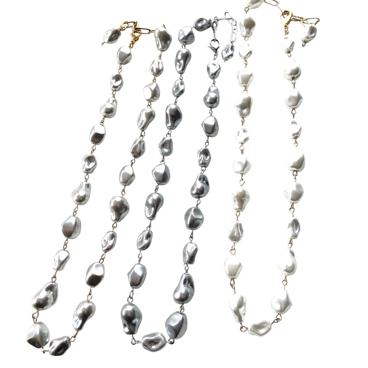 Baroque choker pearl necklace layering statement 