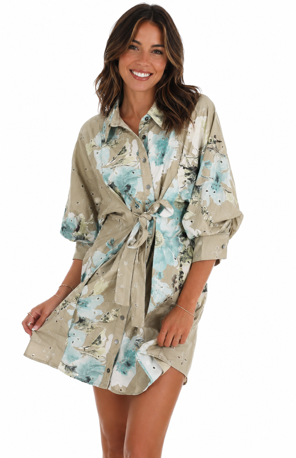 Country Mile Floral Eyelet Mini Dress
