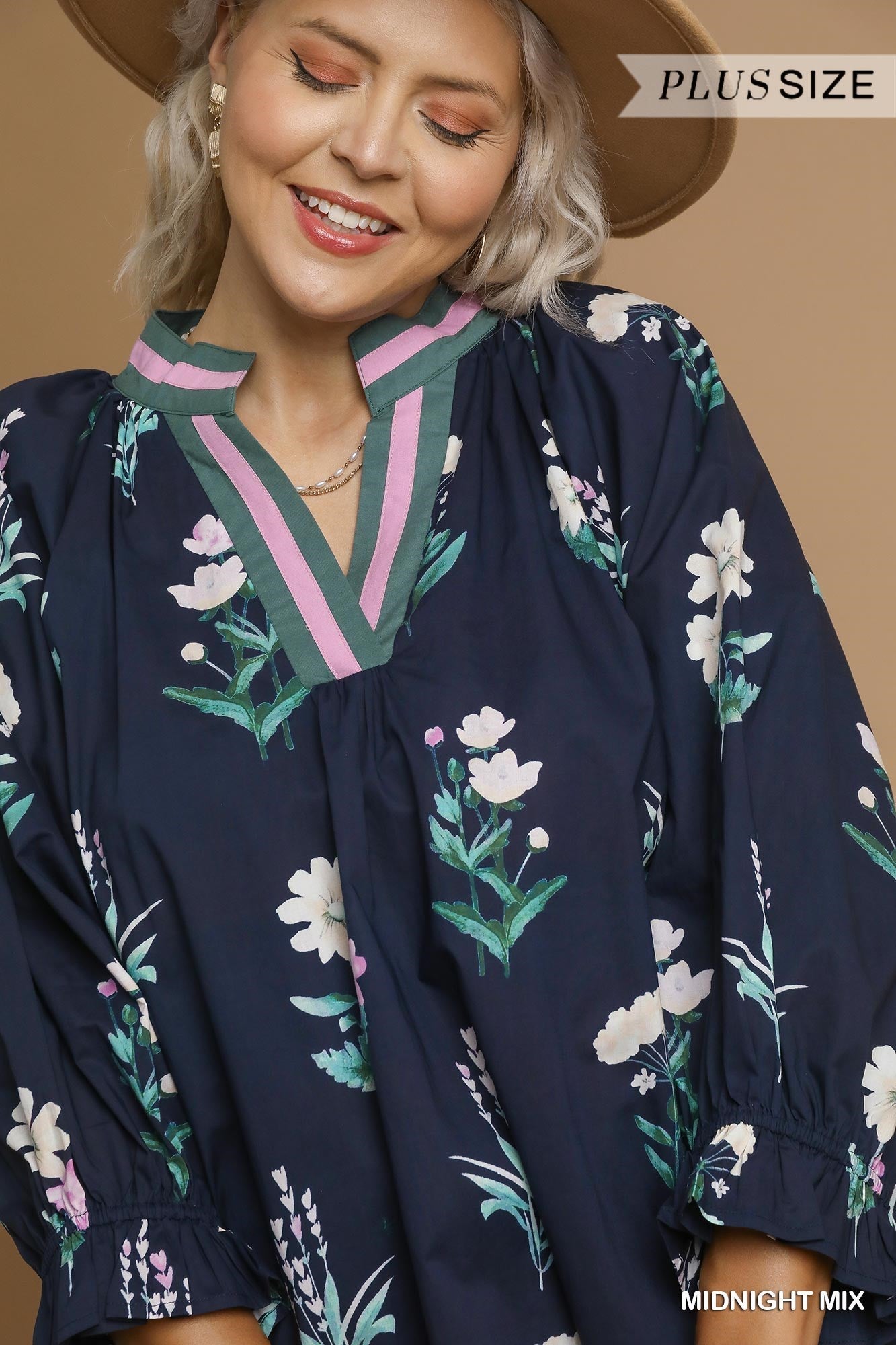Nina Floral Contrast Trim Blouse