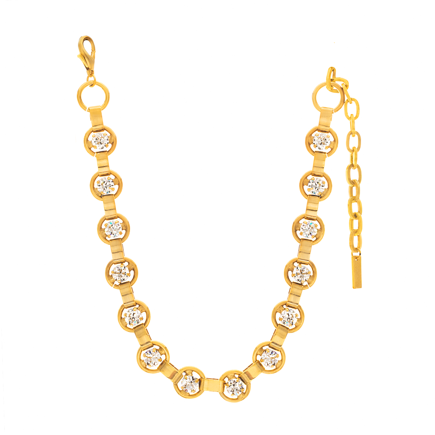 Link Necklace in Antique Gold / Clear