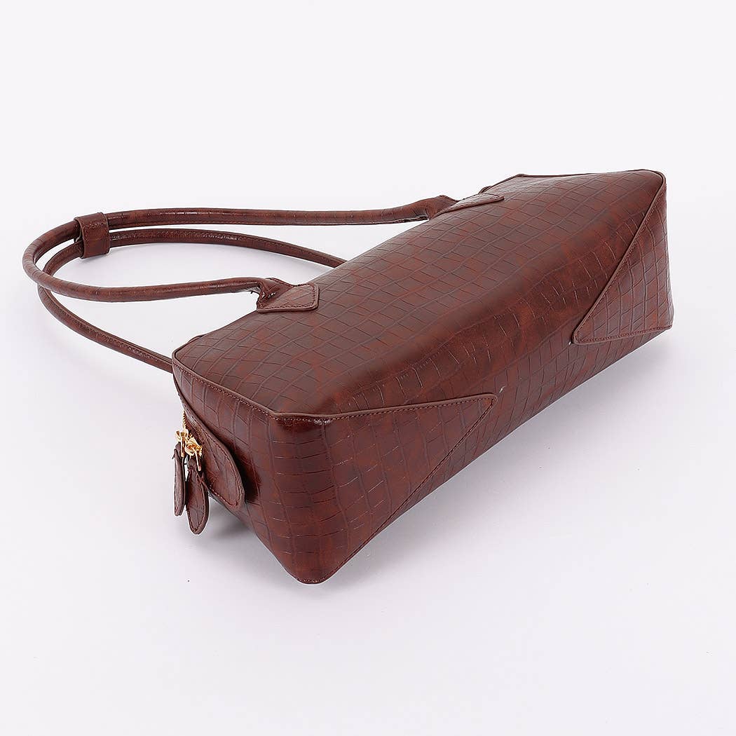 Croc Embossed Barrel Bag