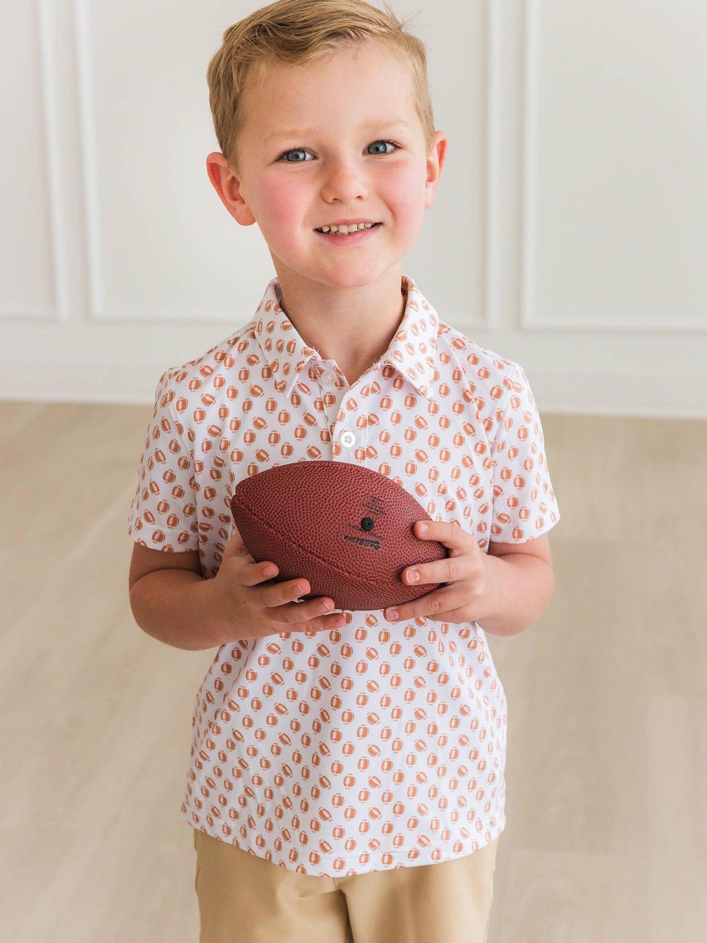 Boys Football Frenzy Knit Short Sleeve Performance Polo