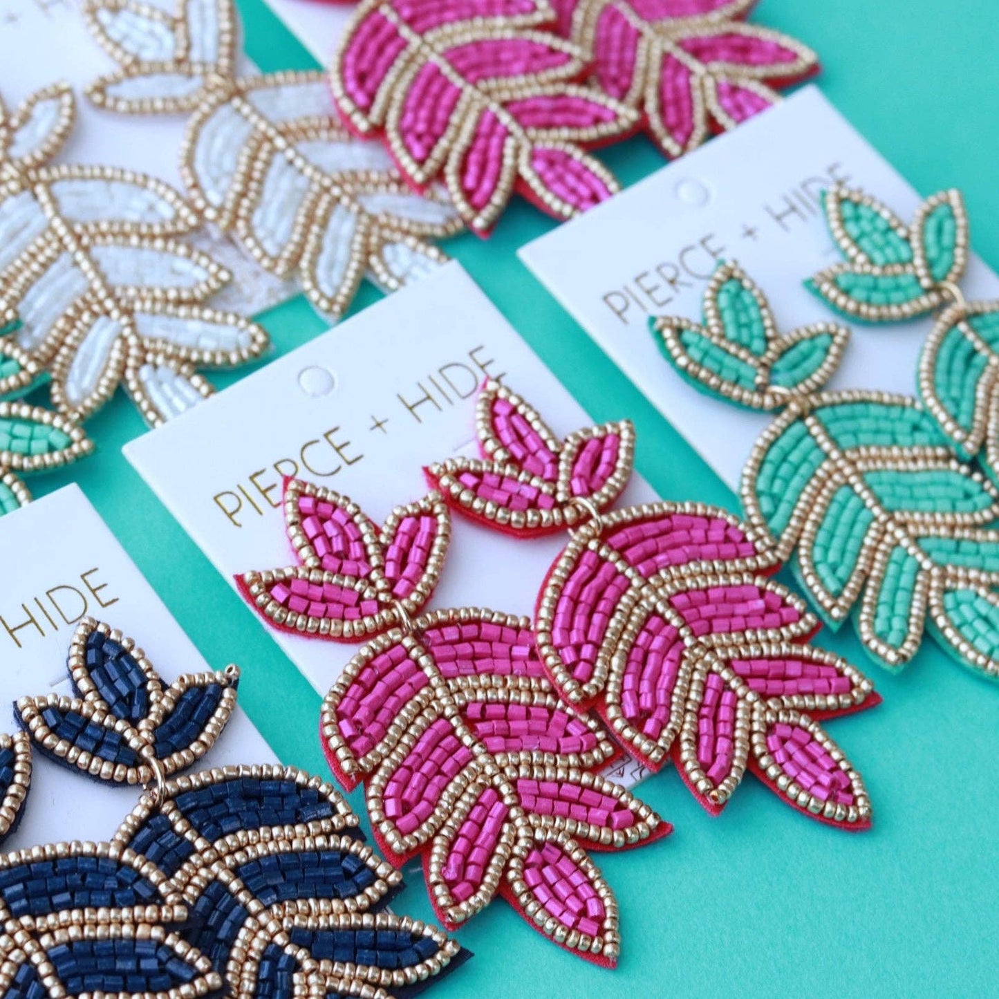 Pierce+Hide Custom Fuchsia Fleur De Lis Earrings