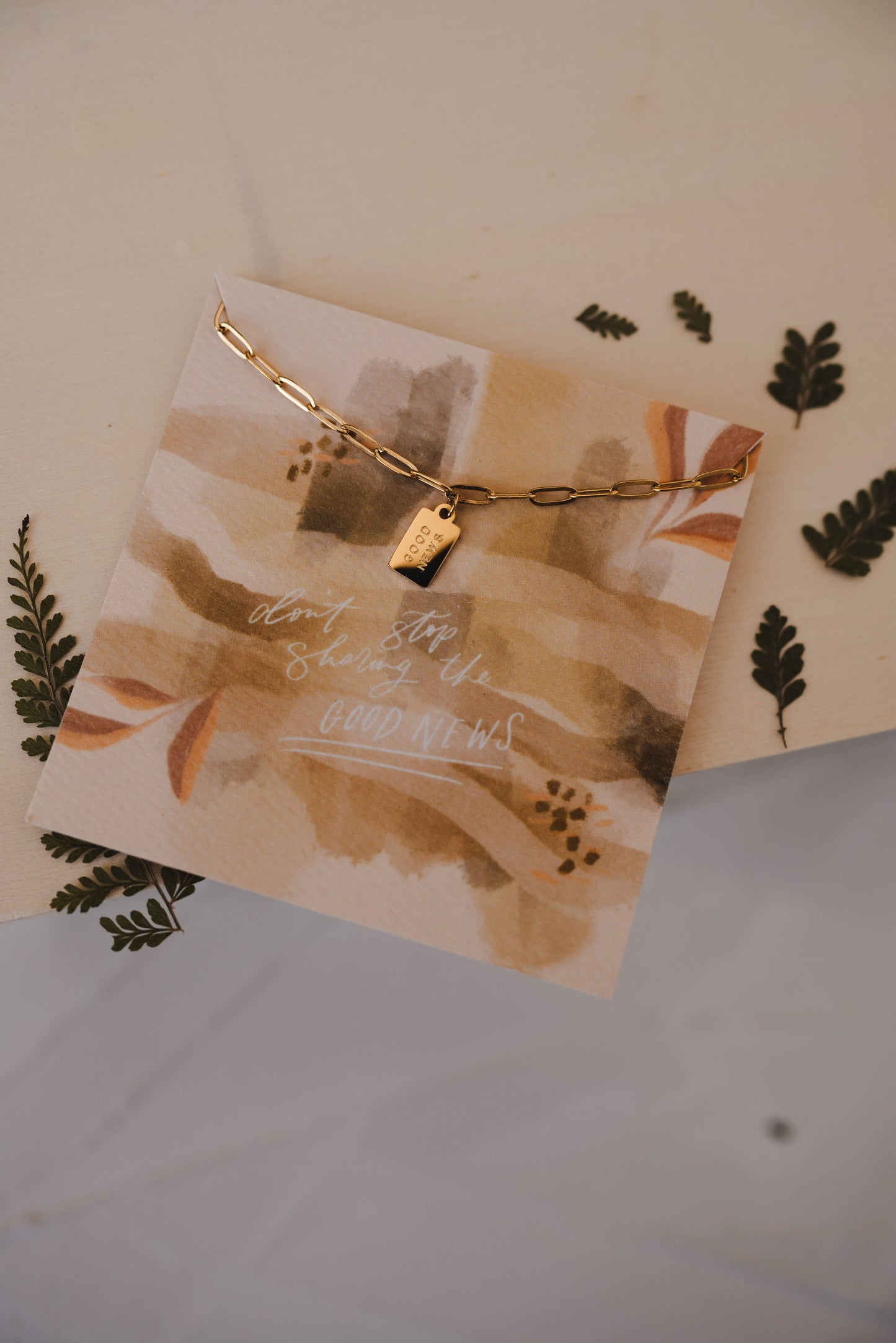 Good News Mini Tag Necklace | Christian Jewelry