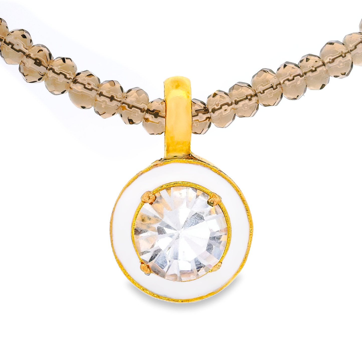 Dakota Necklace in White / Clear