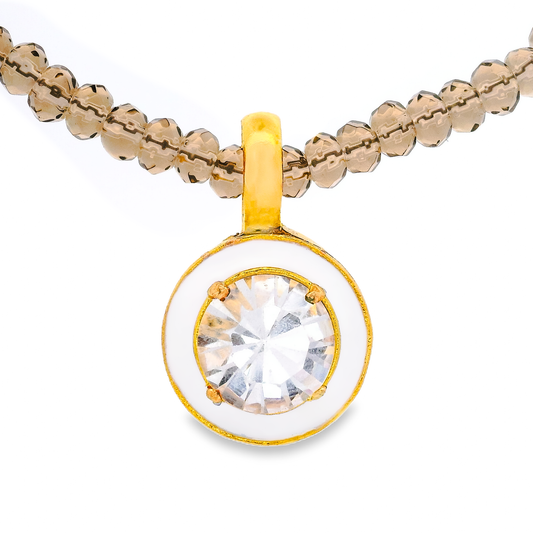 Dakota Necklace in White / Clear