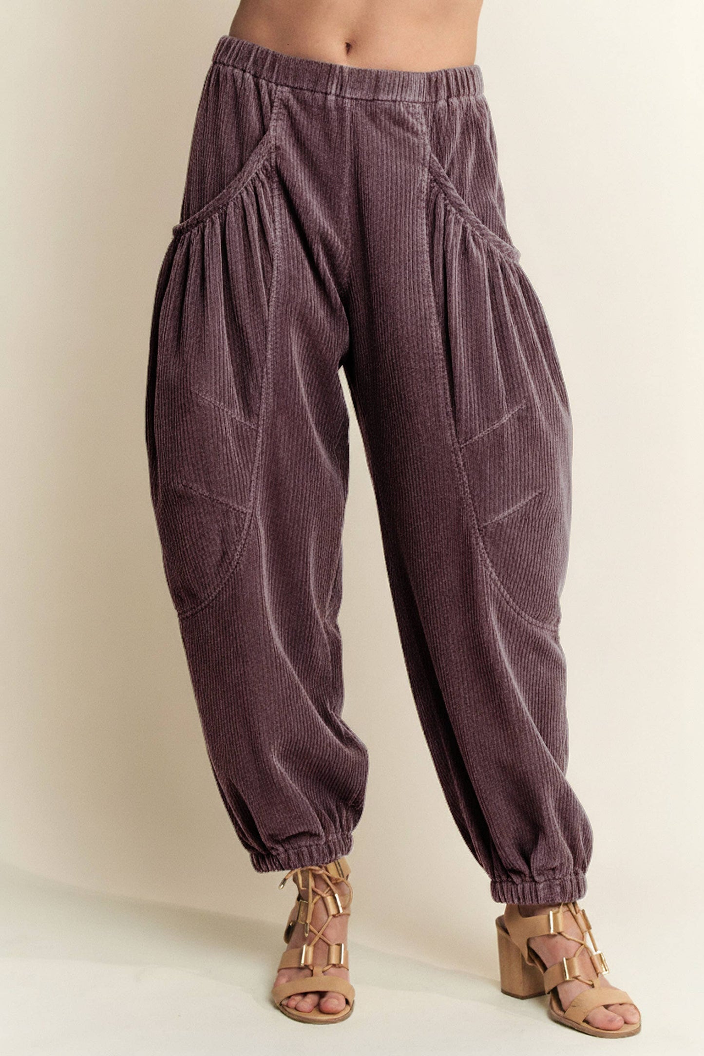 RELAXED CORDUROY BARREL POCKET PANTS