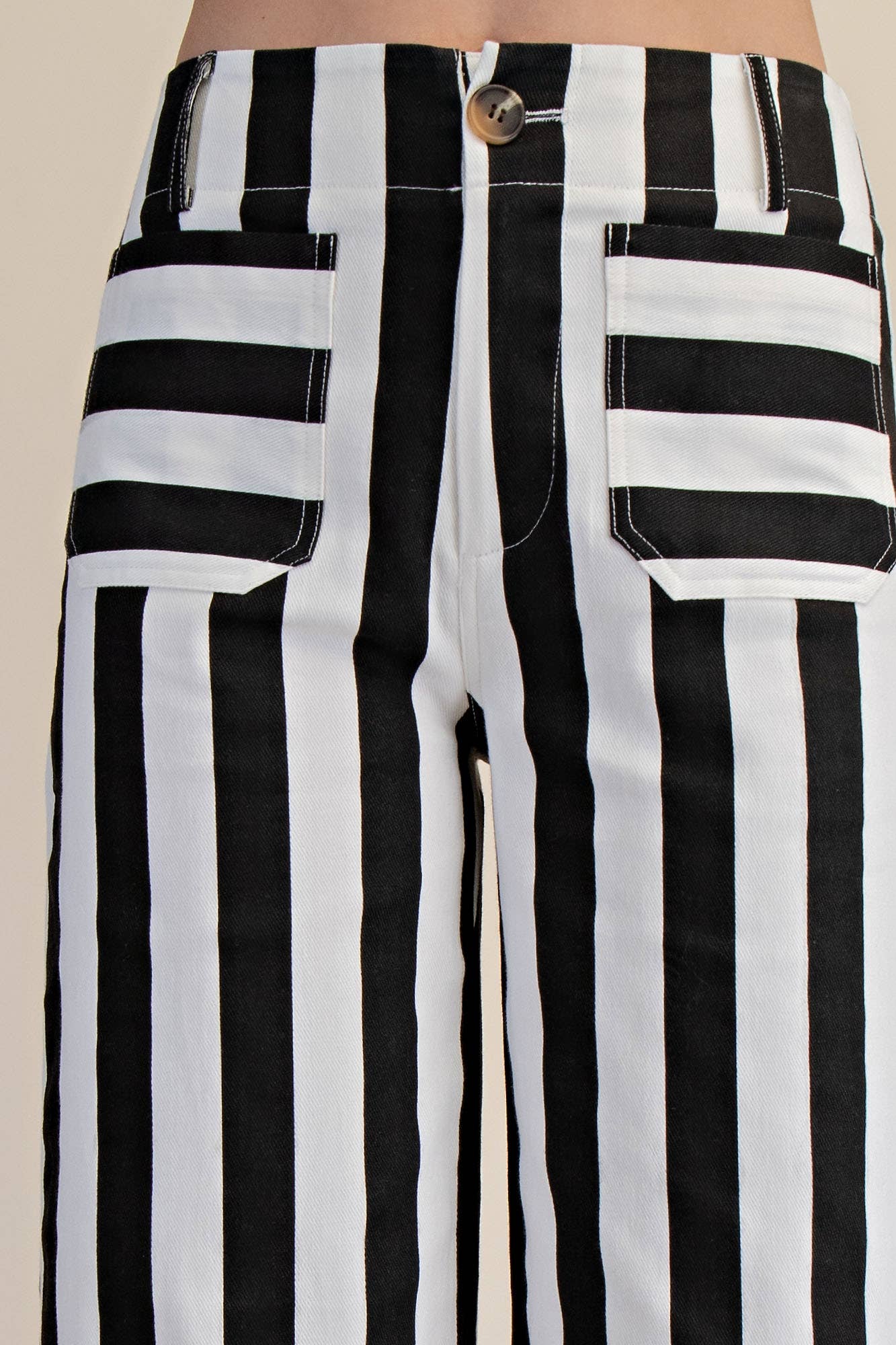 Colette Cropped Wide-Leg Stripe Pants