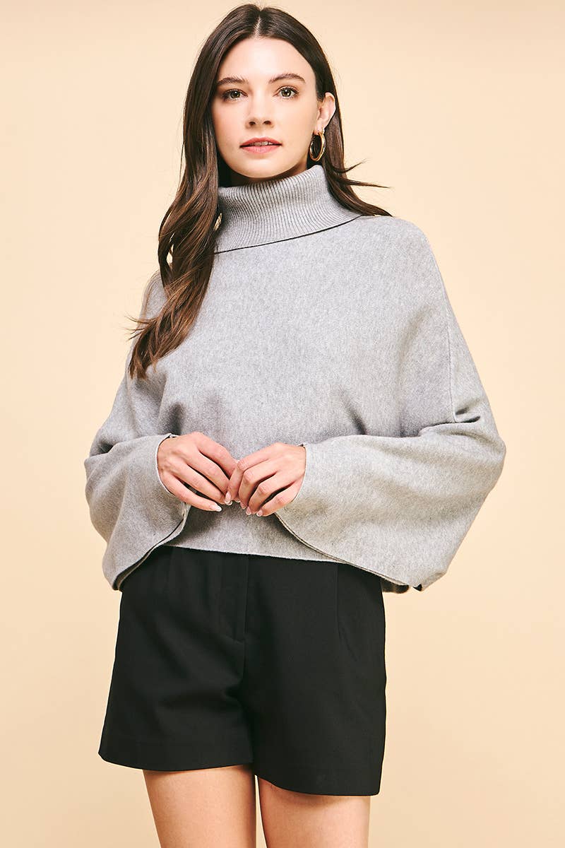 TURTLE NECK RAGLAN SLEEVE SWEATER - 5925W