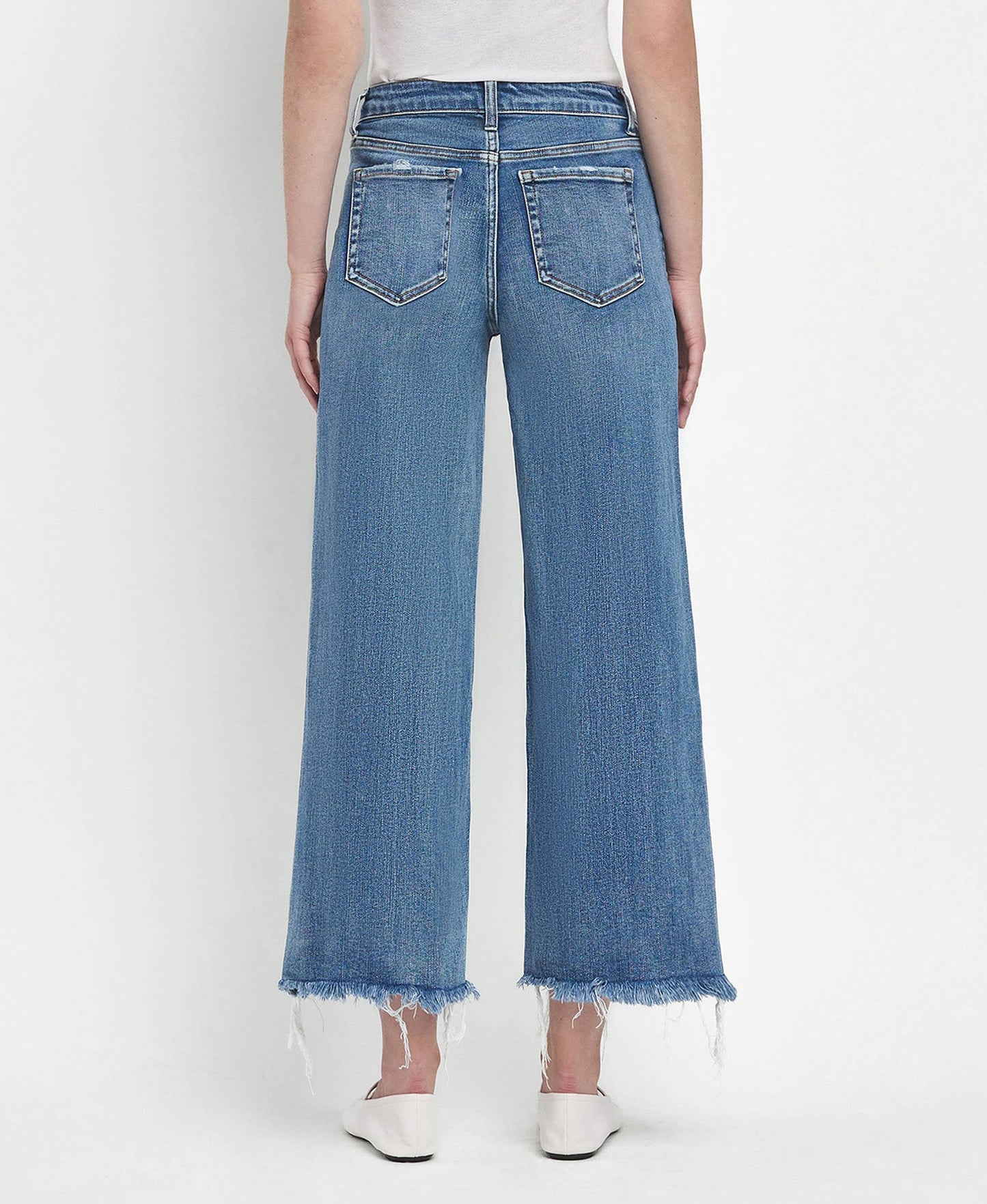 HIGH RISE CROP WIDE LEG JEANS F5204