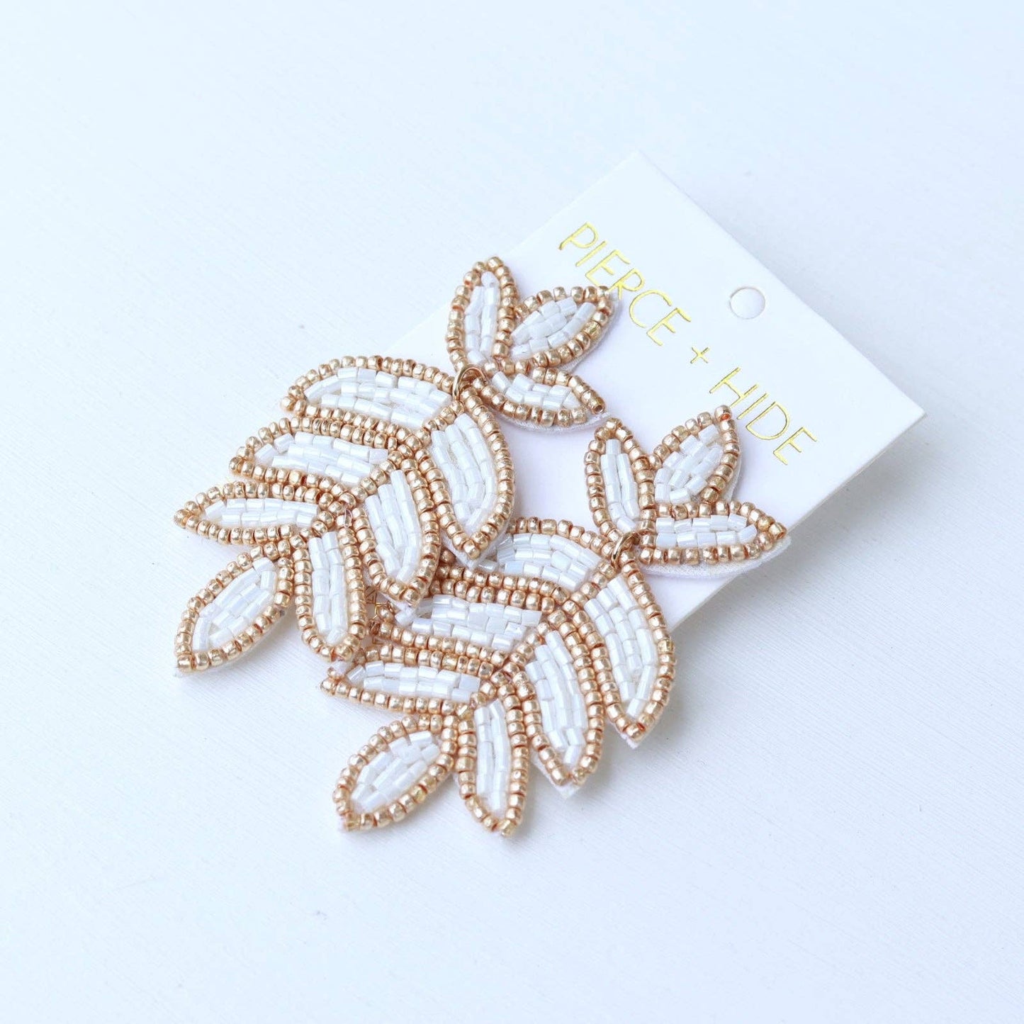 Pierce+Hide Custom White Fleur De Lis Earring