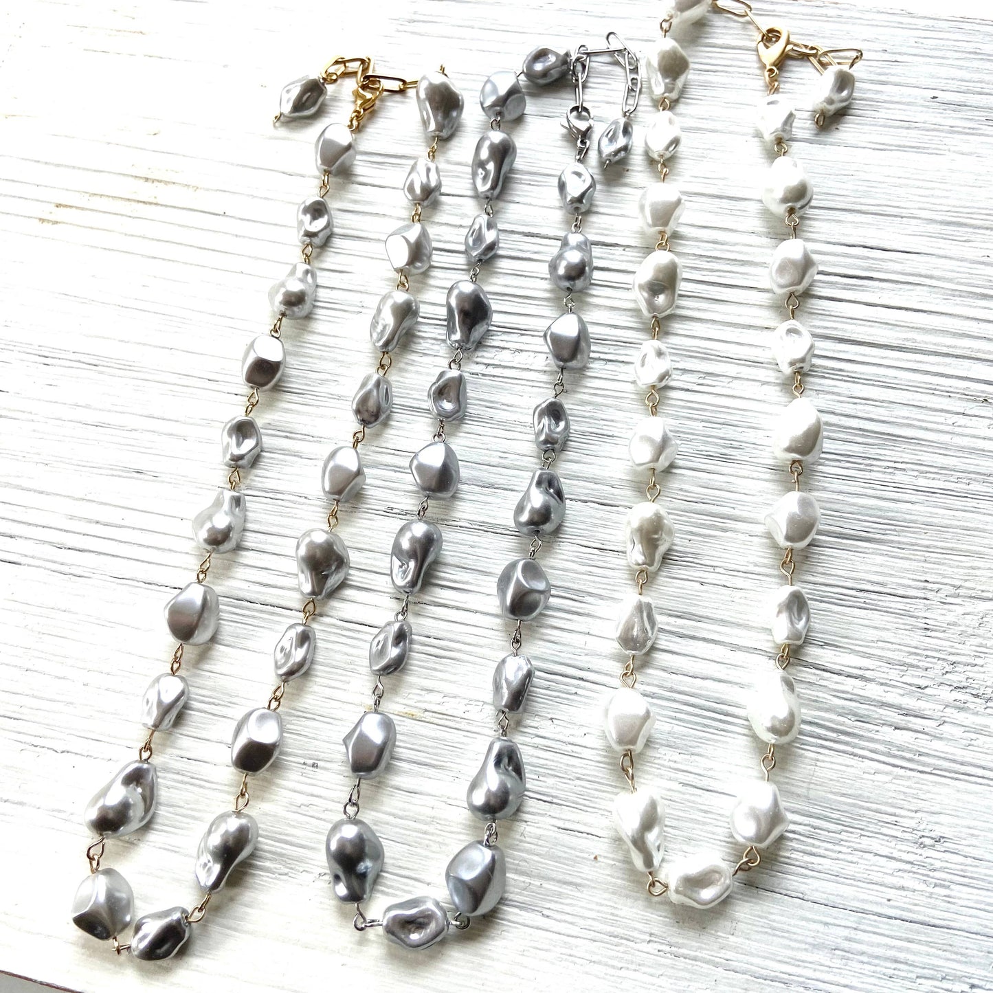 Baroque choker pearl necklace layering statement 